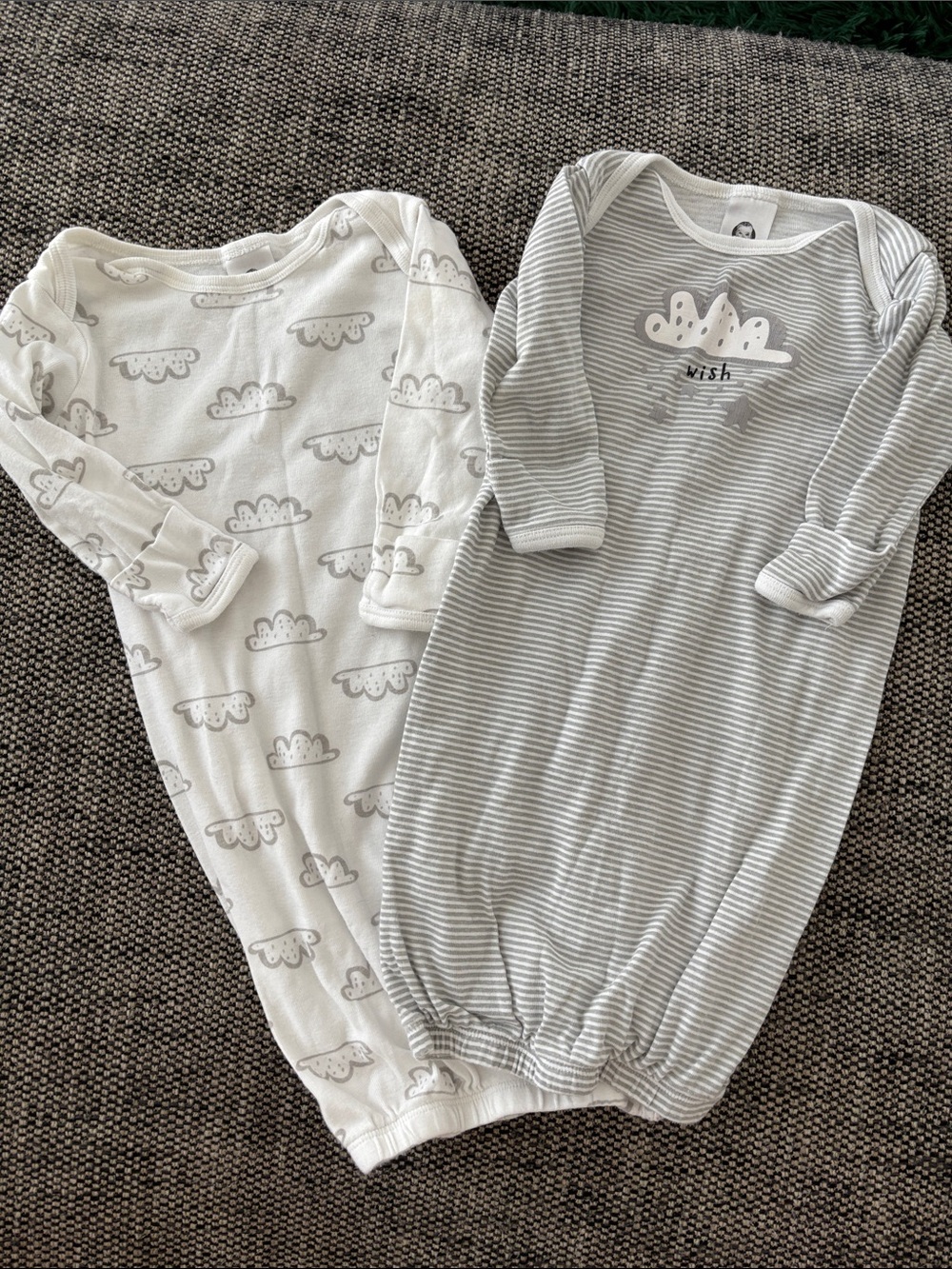 Pack of 2 Gerber Gray & White Cloud Sleep Gowns